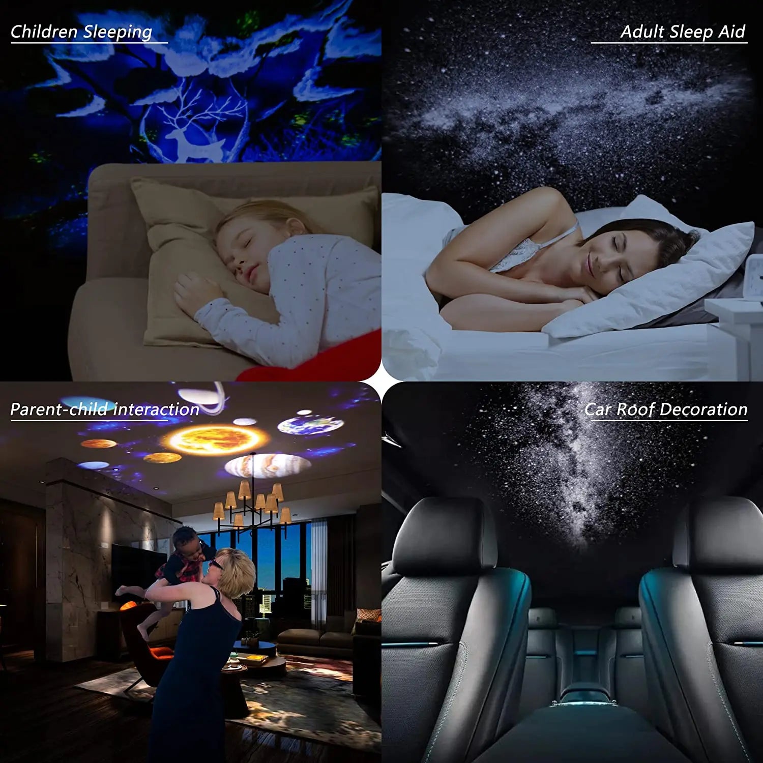 Projektor Gwiazd Galaktyka z 12-13 Wymiennymi Dyskami - Lampka Nocna 360°