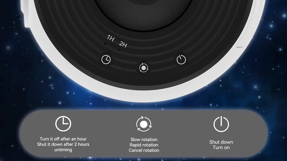 Projektor Gwiazd Galaktyka z 12-13 Wymiennymi Dyskami - Lampka Nocna 360°