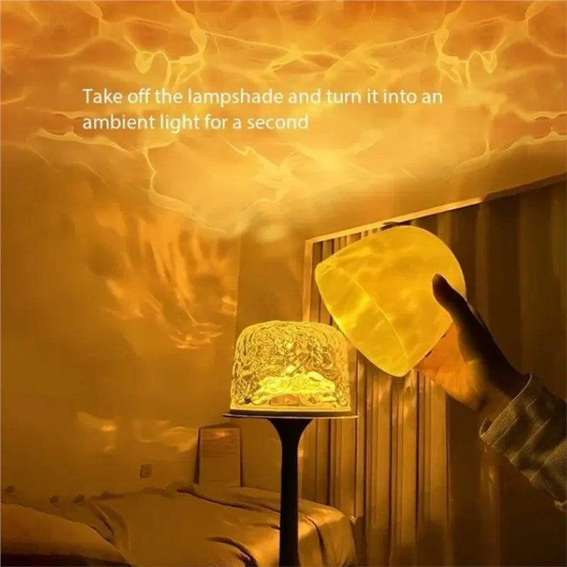 Bezprzewodowa Lampa Prysznicowa - 16 Kolorów z Projektorem Wodnym, Ładowana, Dotykowa z Pilotem