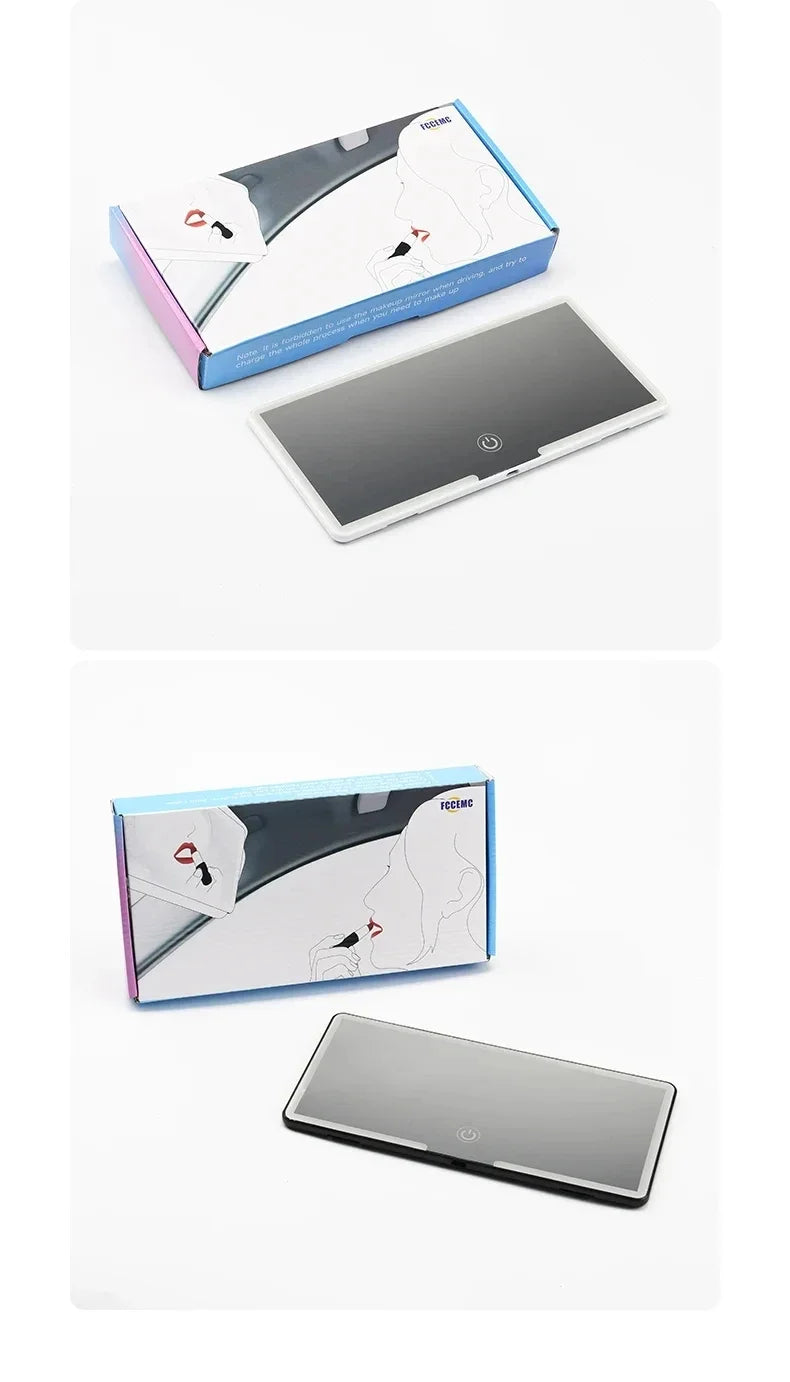 Lusterko Kosmetyczne LED do Samochodu - Uniwersalne Lusterko do Makijażu z Podświetleniem