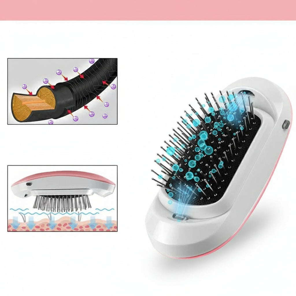 Jonowa Szczotka do Włosów z Masażem Skóry Głowy - Antystatyczna