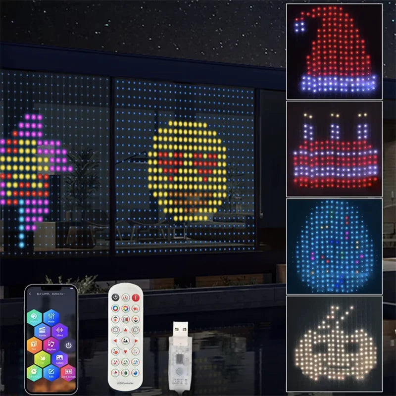 Inteligentne Lampki Kurtynowe 400 LED RGB z Bluetooth - Sterowanie Aplikacją i Muzyką