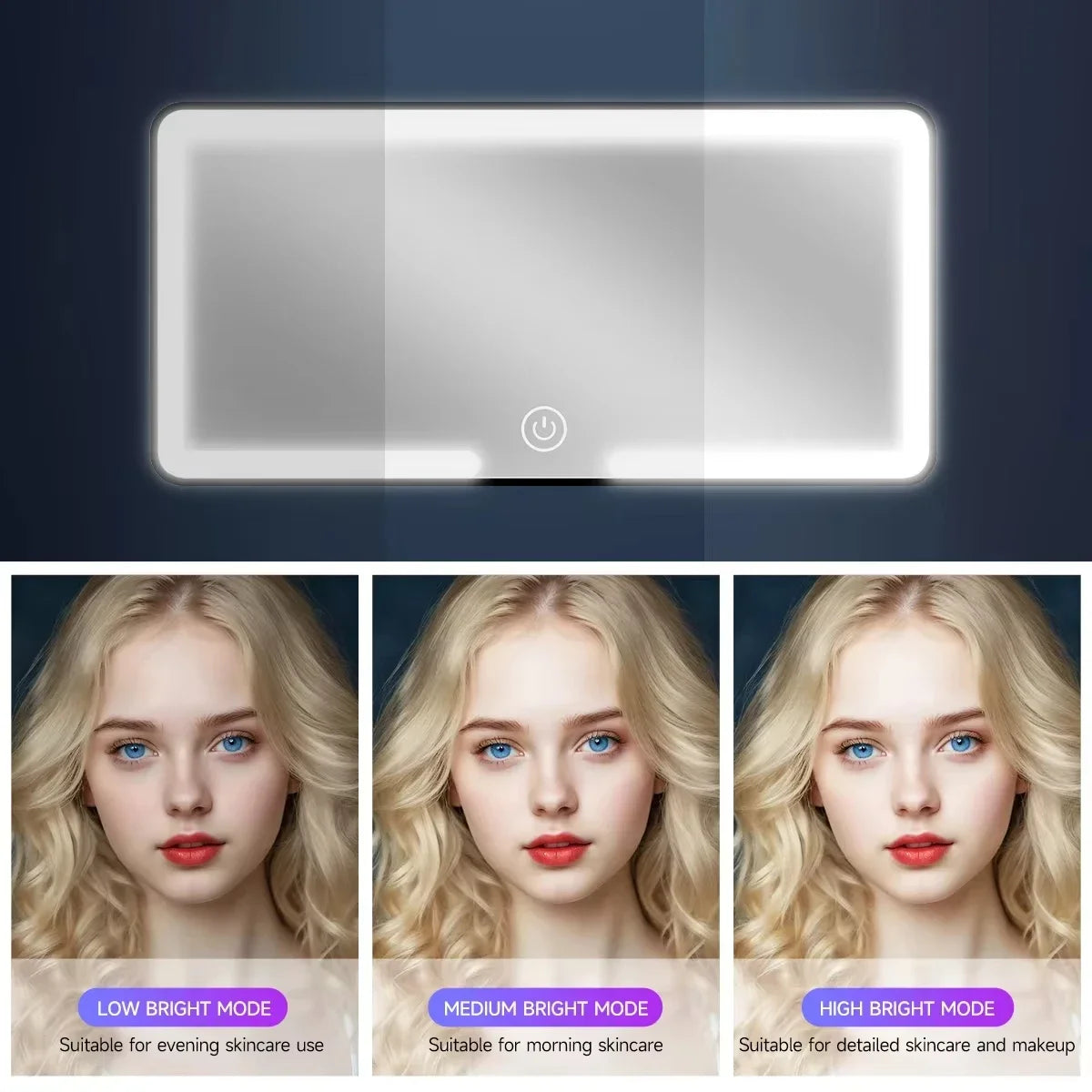 Lusterko Kosmetyczne LED do Samochodu - Uniwersalne Lusterko do Makijażu z Podświetleniem