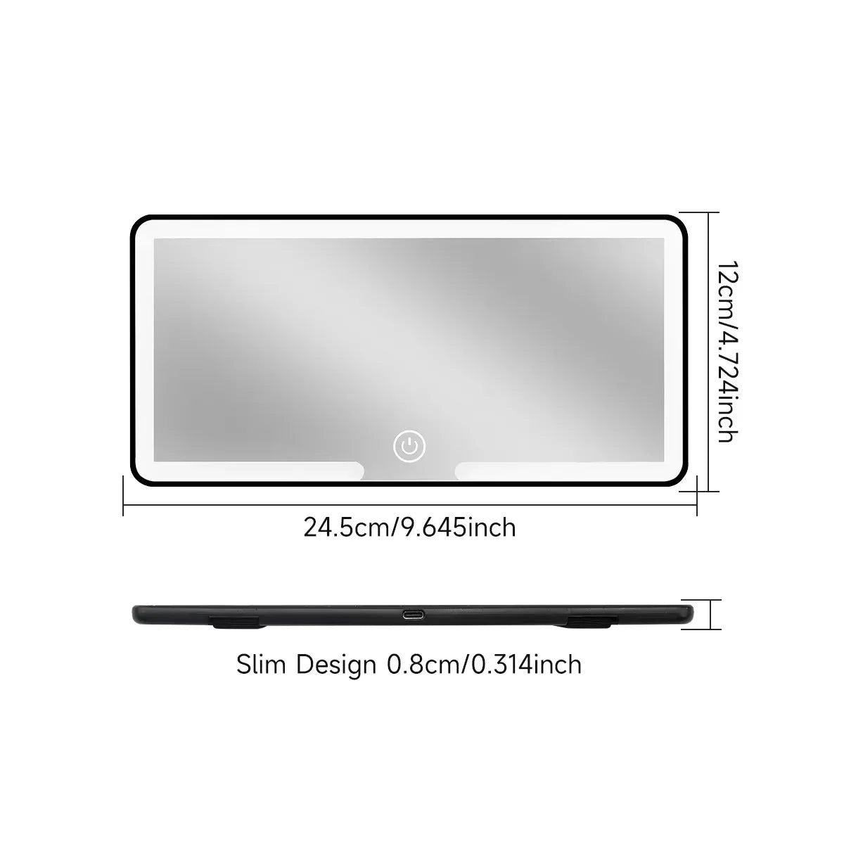 Lusterko Kosmetyczne LED do Samochodu - Uniwersalne Lusterko do Makijażu z Podświetleniem