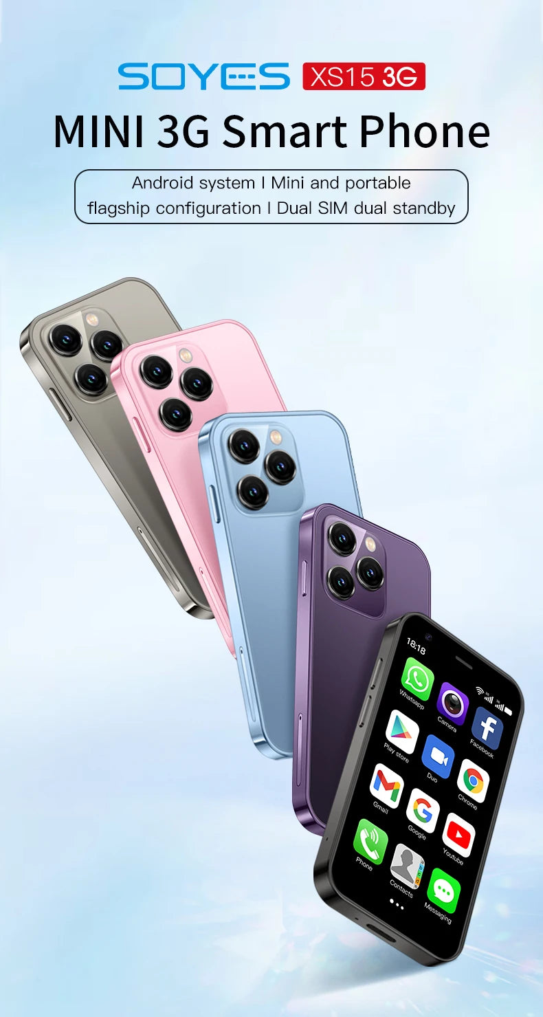 Mini Telefon SOYES XS15 - 3.0 cala, 16GB ROM, 2GB RAM, Dual SIM, Android