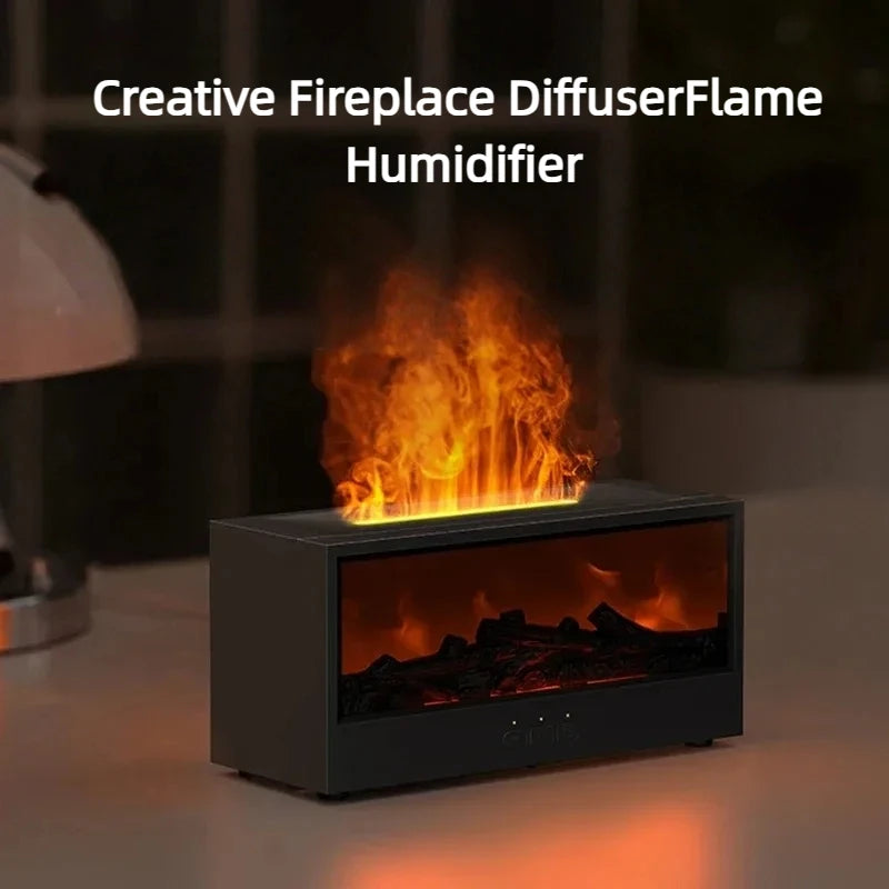Dyfuzor zapachowy z efektem płomienia 3D, nawilżacz powietrza, kolorowe oświetlenie LED z pilotem, prezent świąteczny