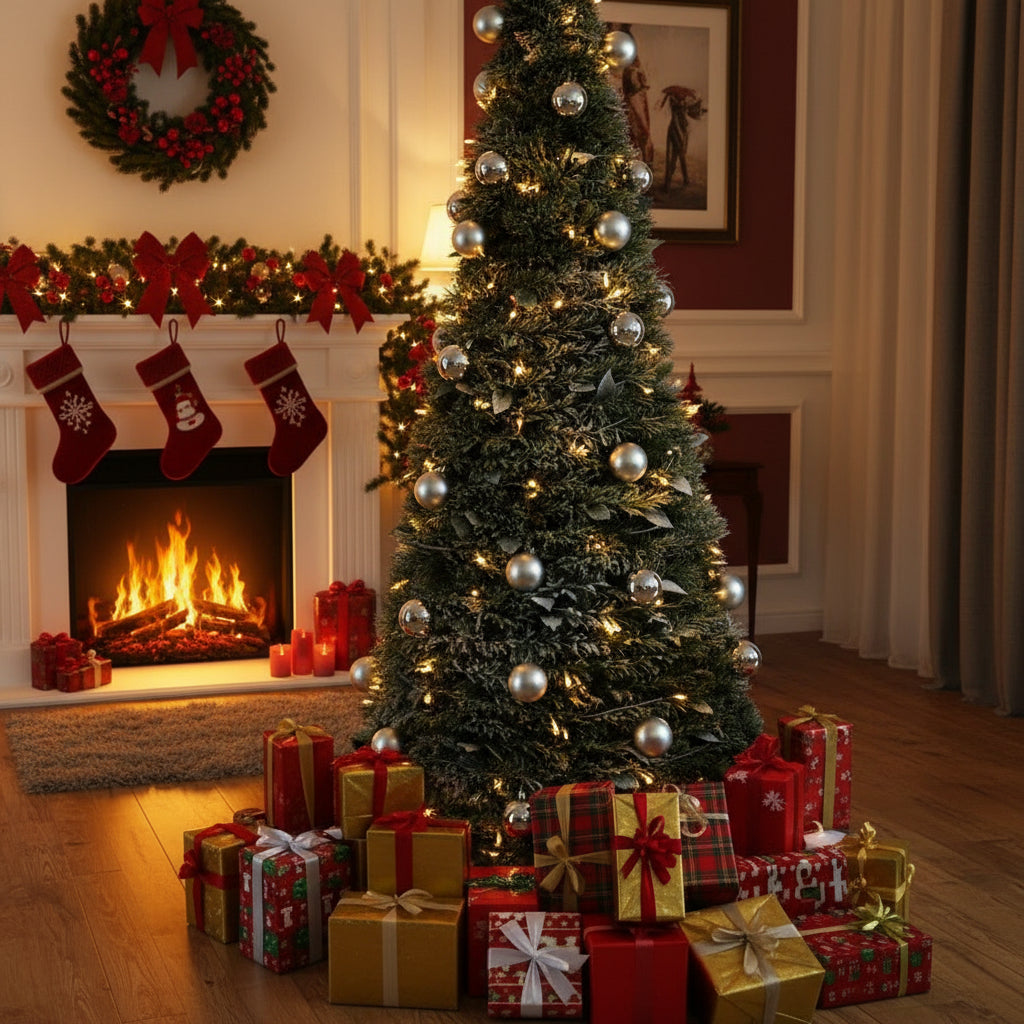 "Składana choinka bożonarodzeniowa pop-up z dekoracjami 1.2-2.1m"