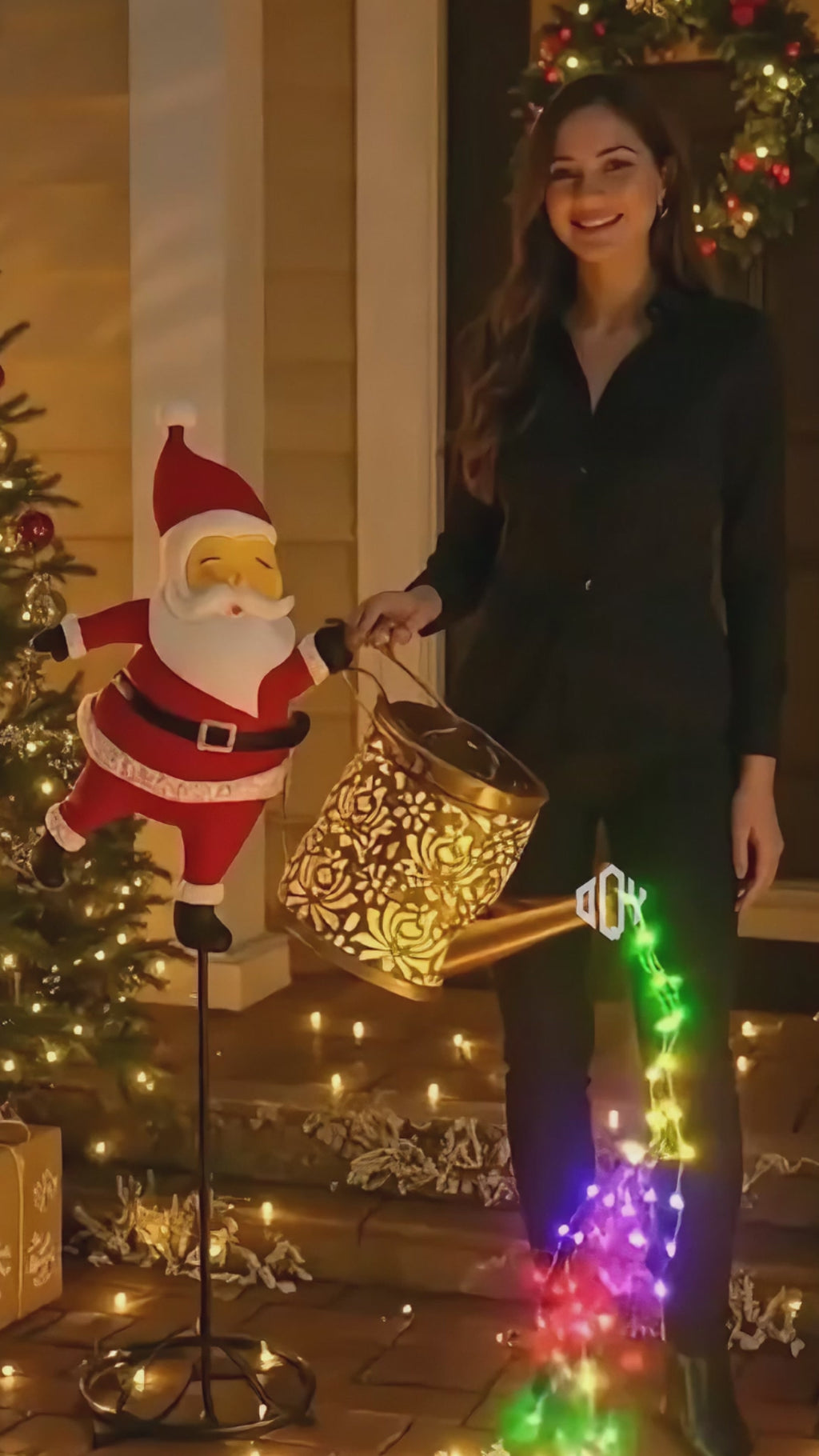 Solarne Lampki Świąteczne Mikołaj - Dekoracja Ogrodowa LED